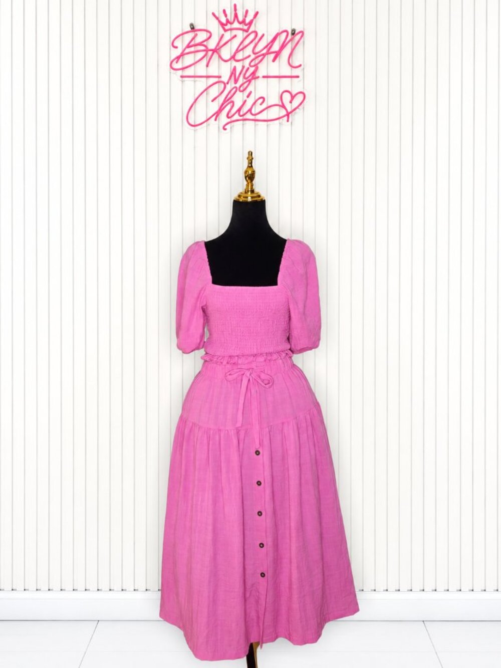 George Pink Smocked Two-Piece Set